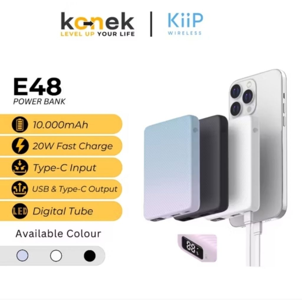KiiP E48 Powerbank mantap semua support flash charging
