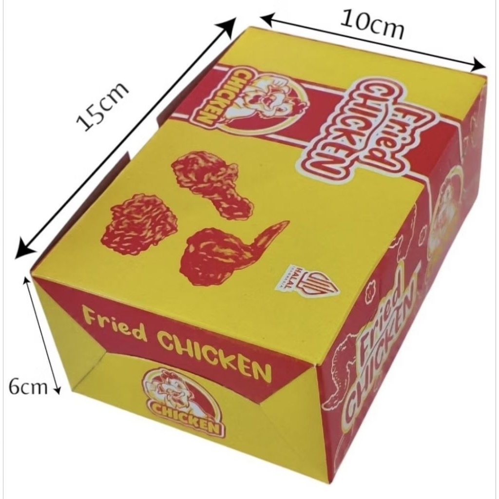 

Bungkus ayam cryspi (isi 100pcs) bahan ivory foil tahan panas dan minyak Box fried chiken kemasan ayam termurah dan terlaris