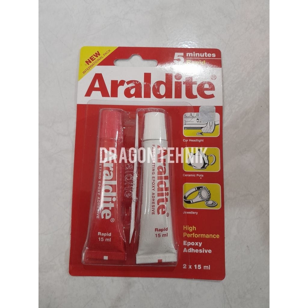 LEM ARALDITE MERAH 5 Minutes-Rapid