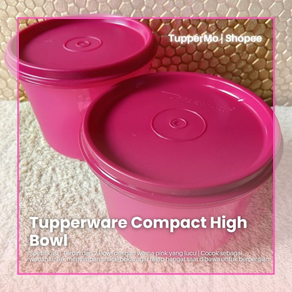 Compact High Bowl Pink Tupperware Ori