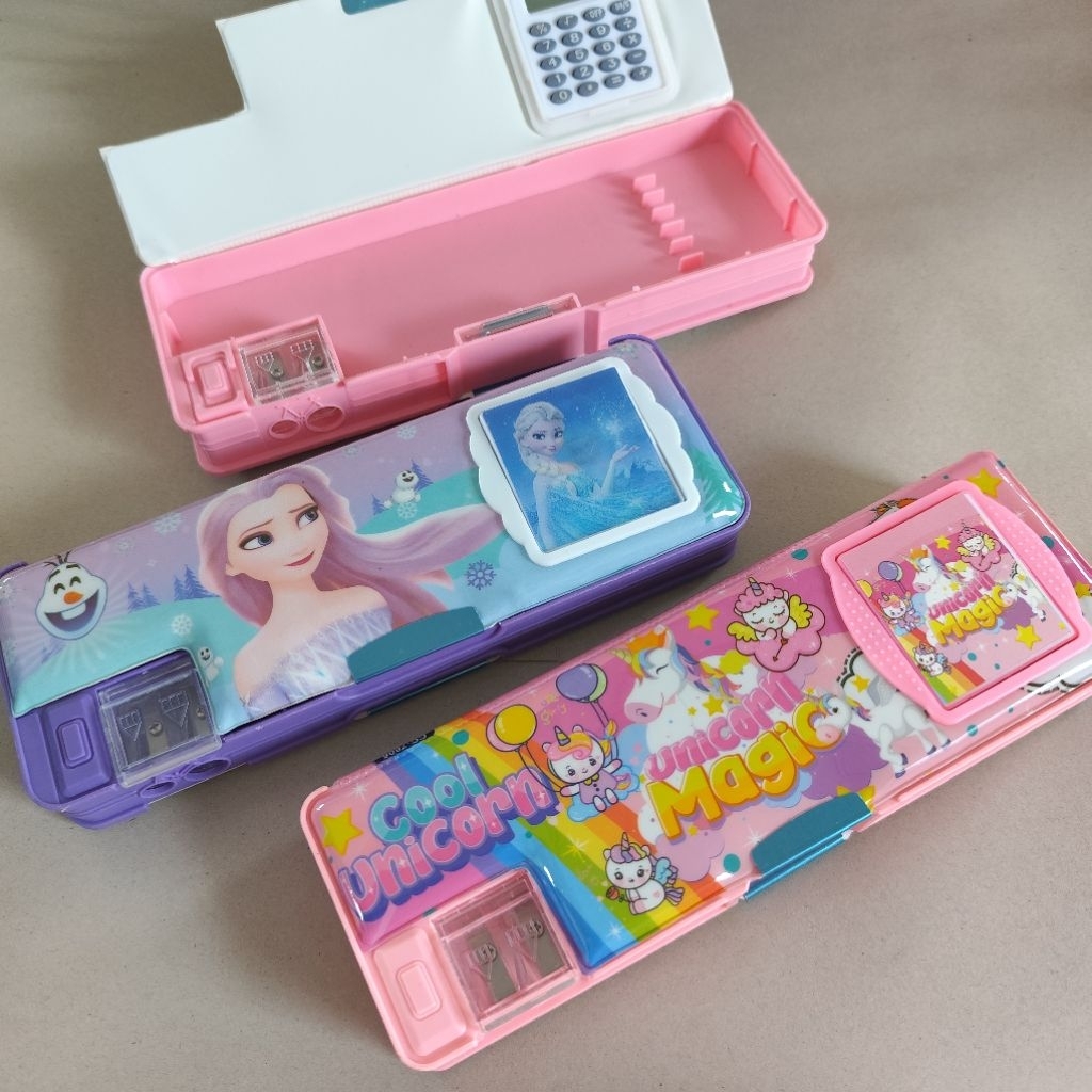 

kotak pensil kalkulator karakter anak tempat pensil aesthetic