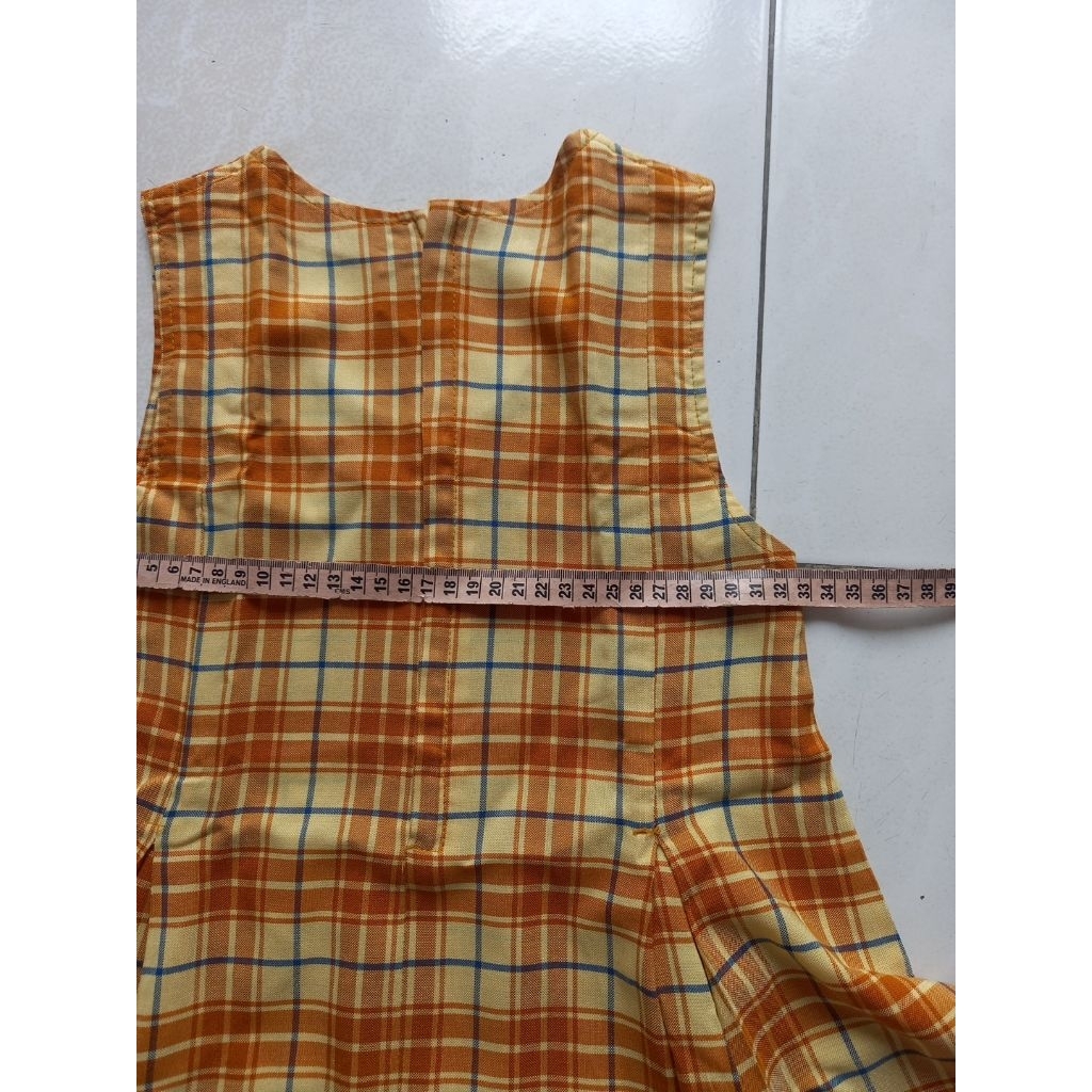 dress kotak kuning seragam kb / tk penabur size S (preloved free kemeja & dasi