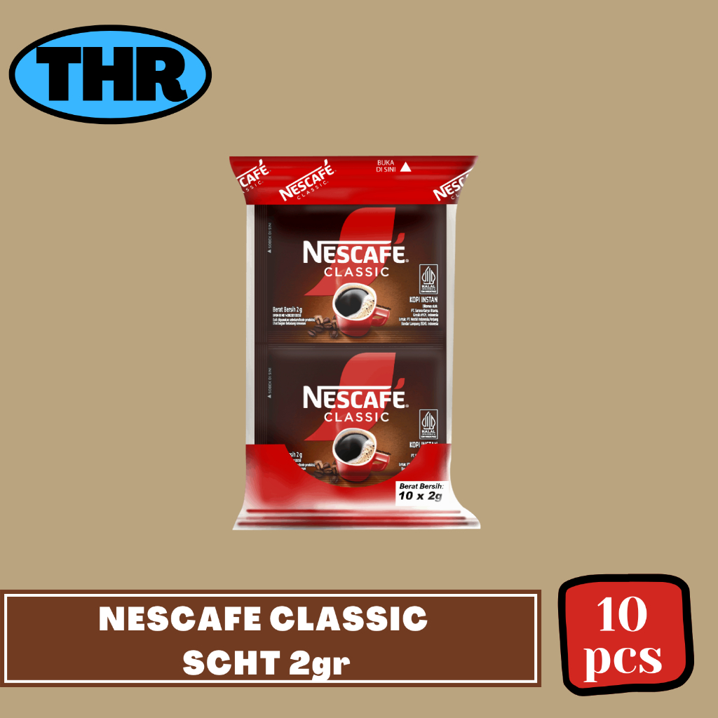 

Nescafe Classic 2gr 1 Renceng isi 10pcs (sachet)
