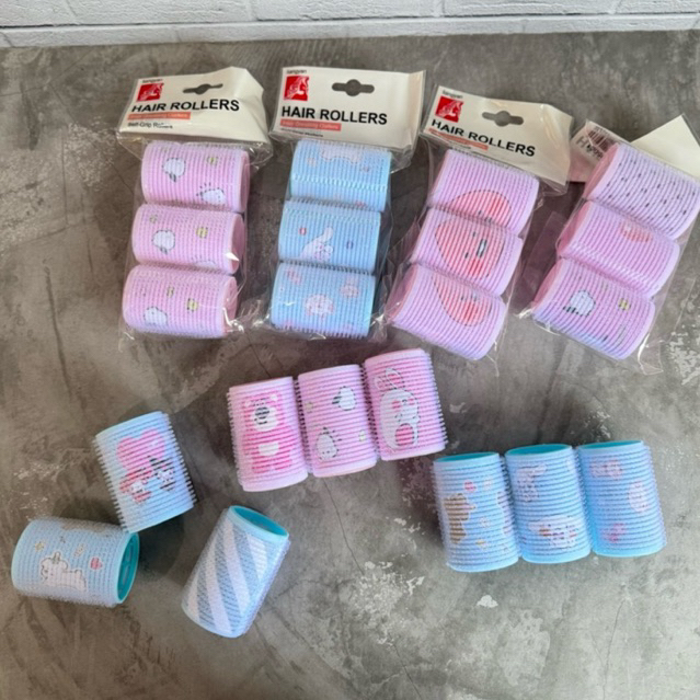 Hair Curler karakter 3PCS Roll Rambut Keriting Gulungan Rambut Poni Hair Curler rabbit nice day Rol 