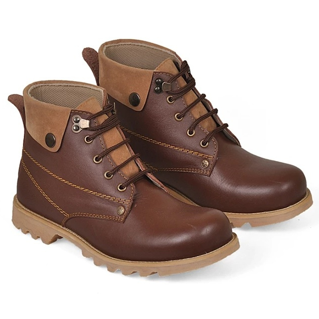 Sepatu Boots Pria Kulit Coklat Kasual CBRLK 773