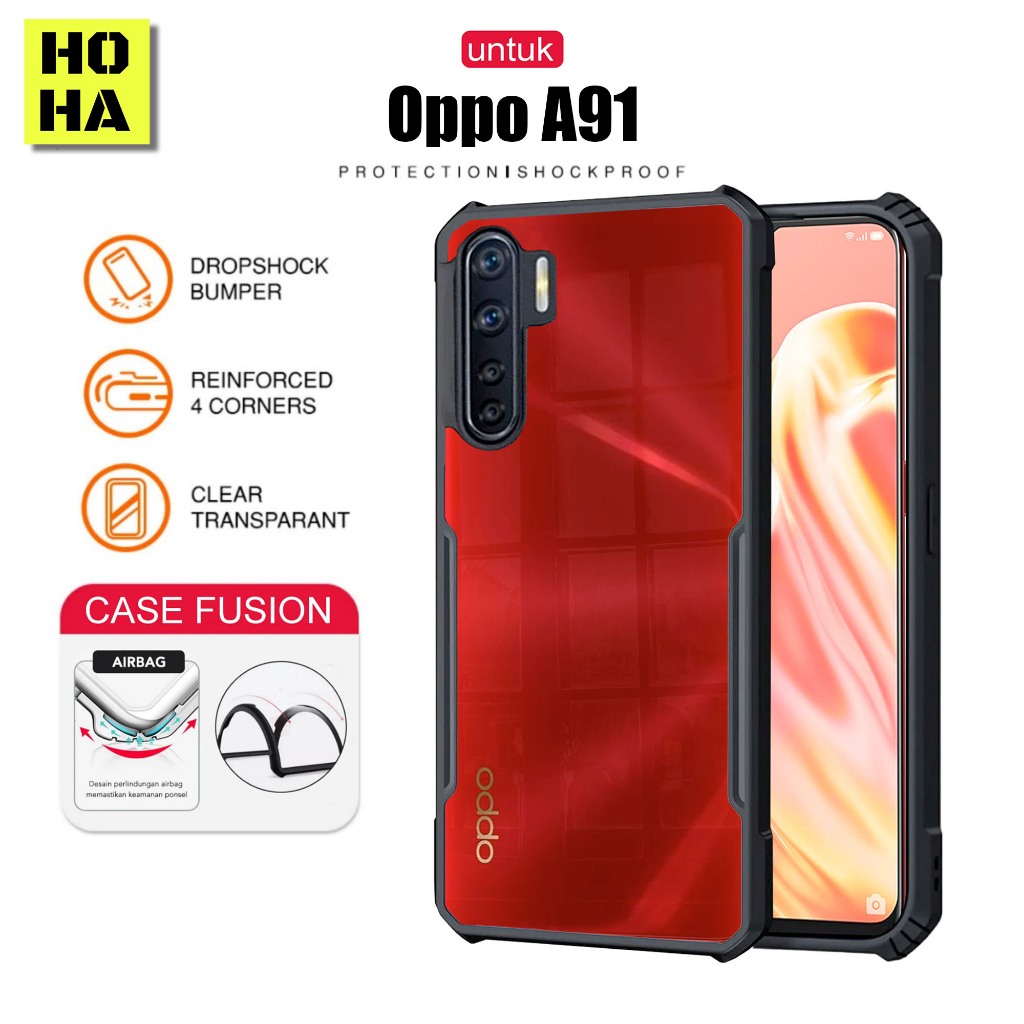 Case Oppo A91 Case Fusion Shockproof Armor Slim Transparan