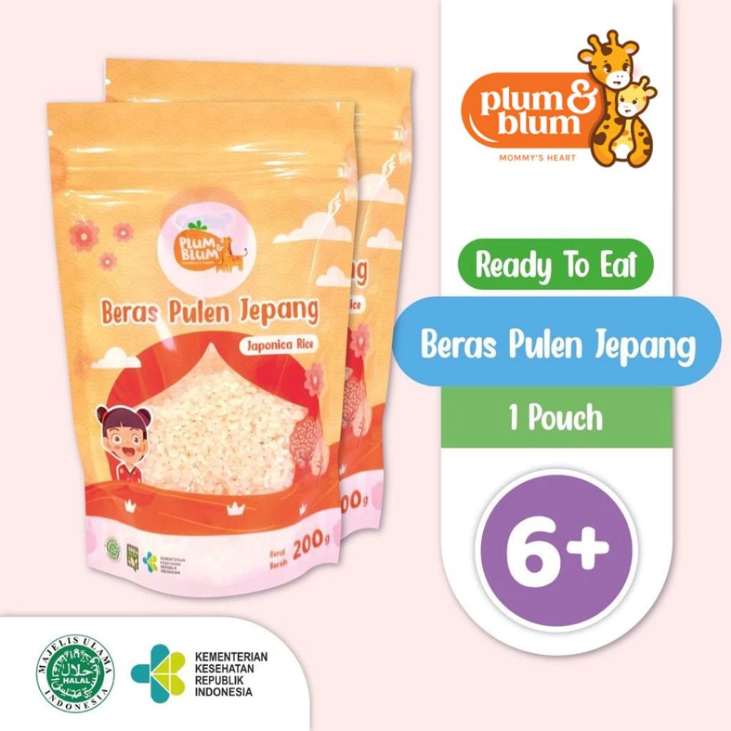 Plum & Blum Beras BB Booster Mpasi Bayi 300gr / Beras Pulen Jepang / Beras Mpasi - READY MANADO