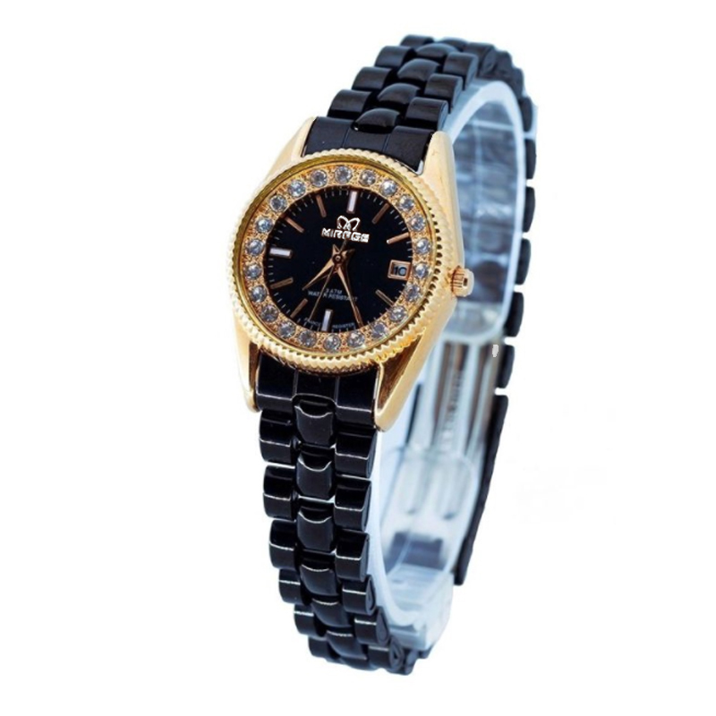 Mirage 1580 Rosegold Black Lady LDBBRBA Jam Tangan Wanita Original