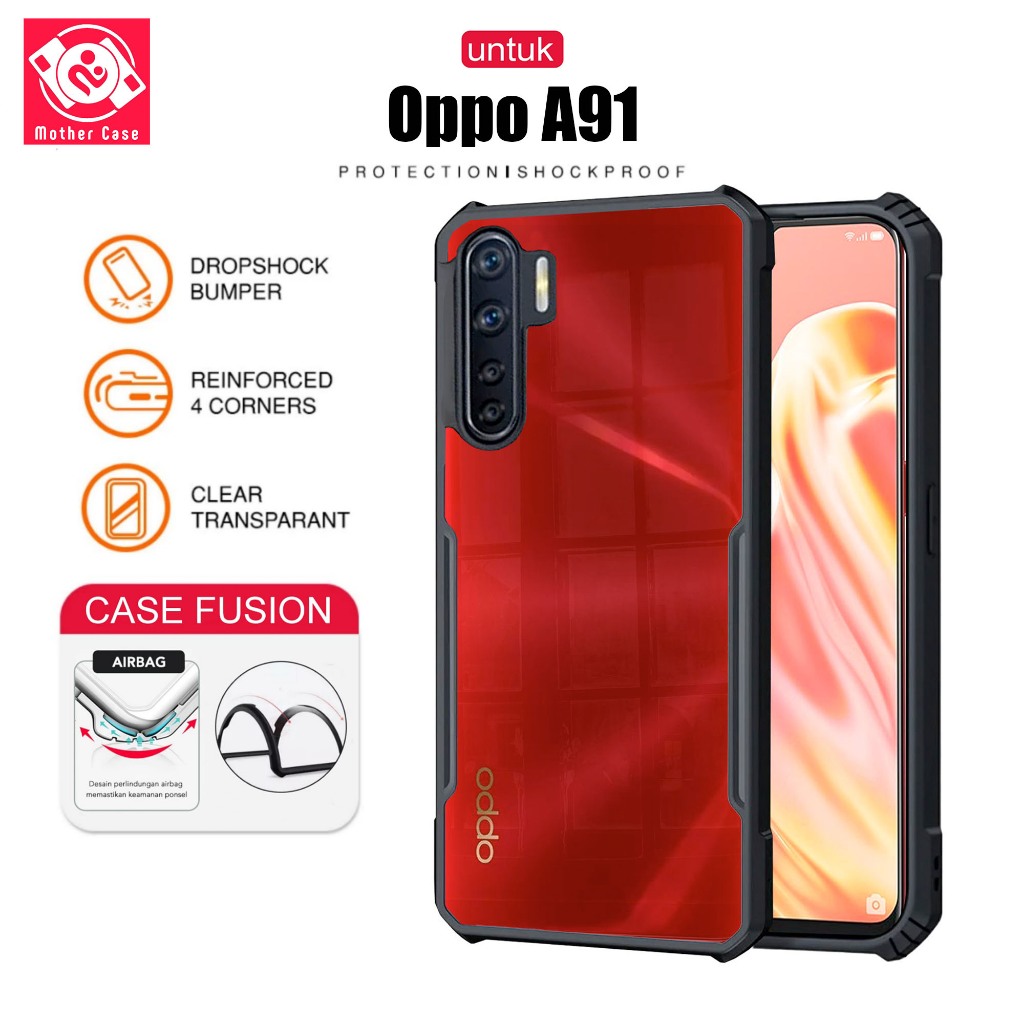 Case Oppo A91 Case Fusion Shockproof Slim Transparan Bumper TPU