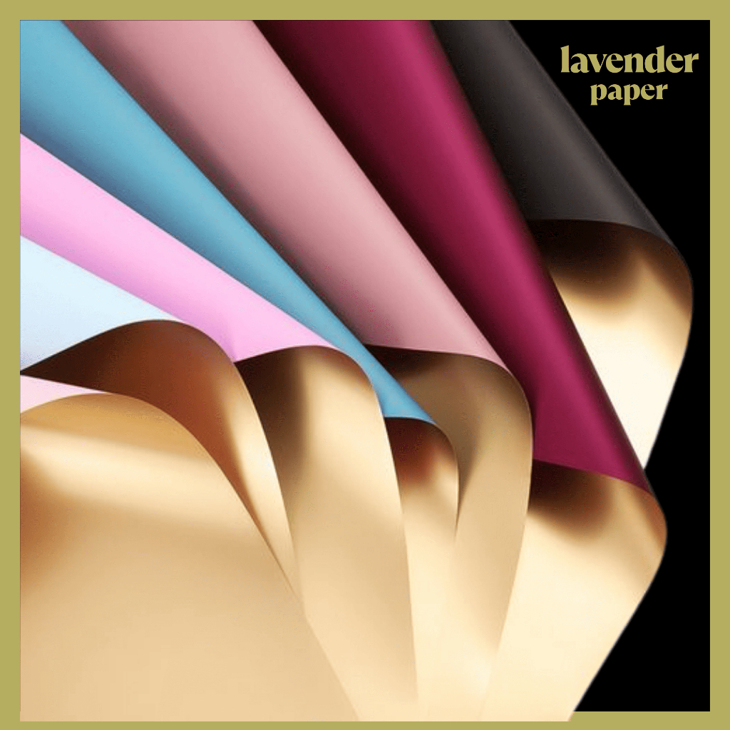 

Isi 20 LEMBAR Flower Paper Wrapping Gold BiColor Kertas Buket Cellophane Bouque KB016