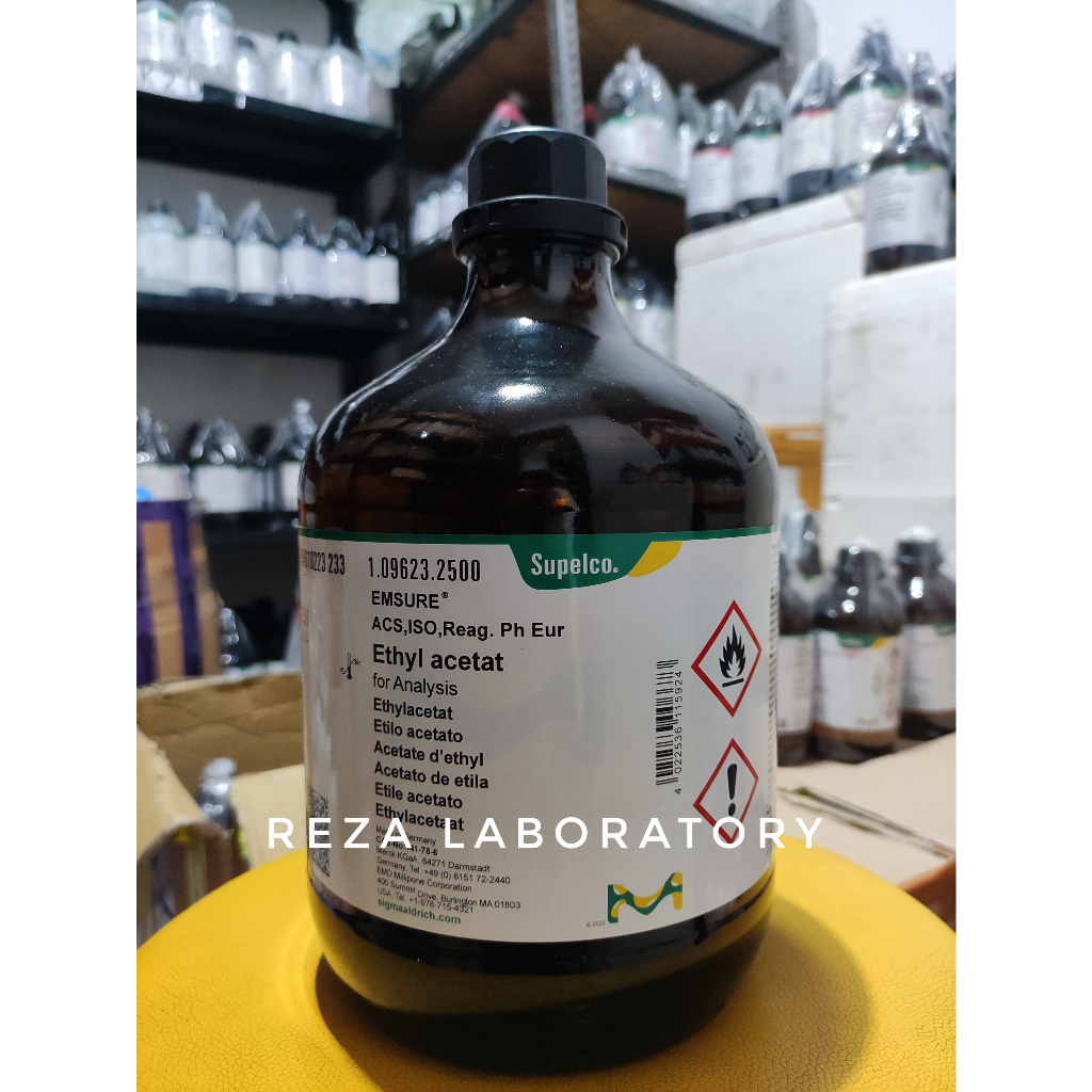 ETHYL ACETATE / ETIL ASETAT / C4H8O2 PRO ANALIS MERCK 109623 REPACK - 50mL