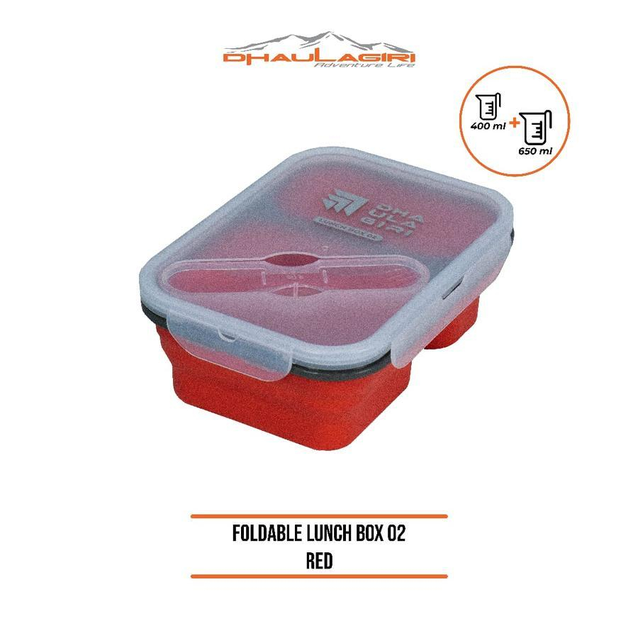 Lunch Box Set Dhaulagiri - Kotak Tempat Makan Silicone - Mangkuk Lipat - Kotak Makan Lipat