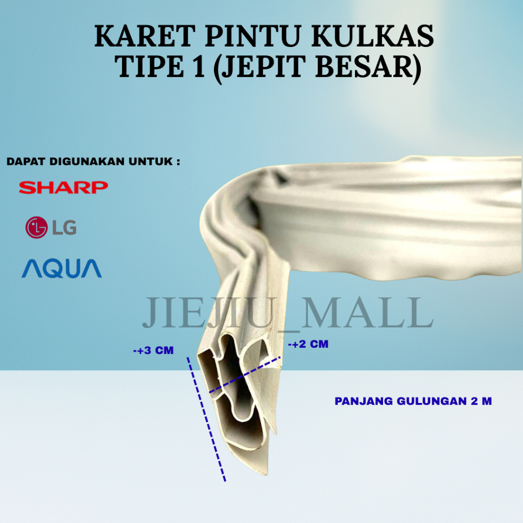 KARET PINTU KULKAS JEPIT BESAR TYPE 1 KARET KULKAS