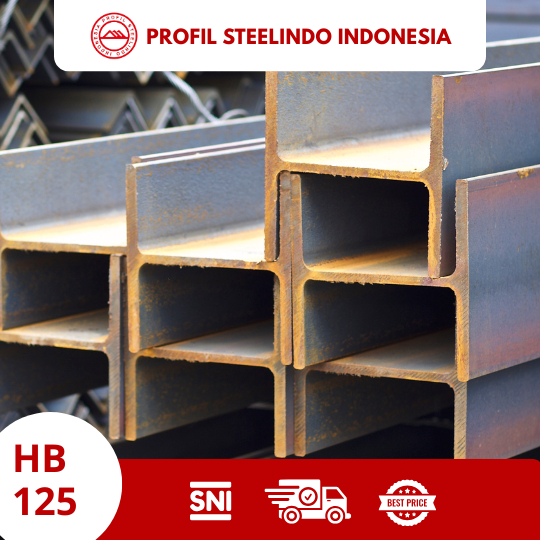 Besi H Beam 125 Panjang 1 meter
