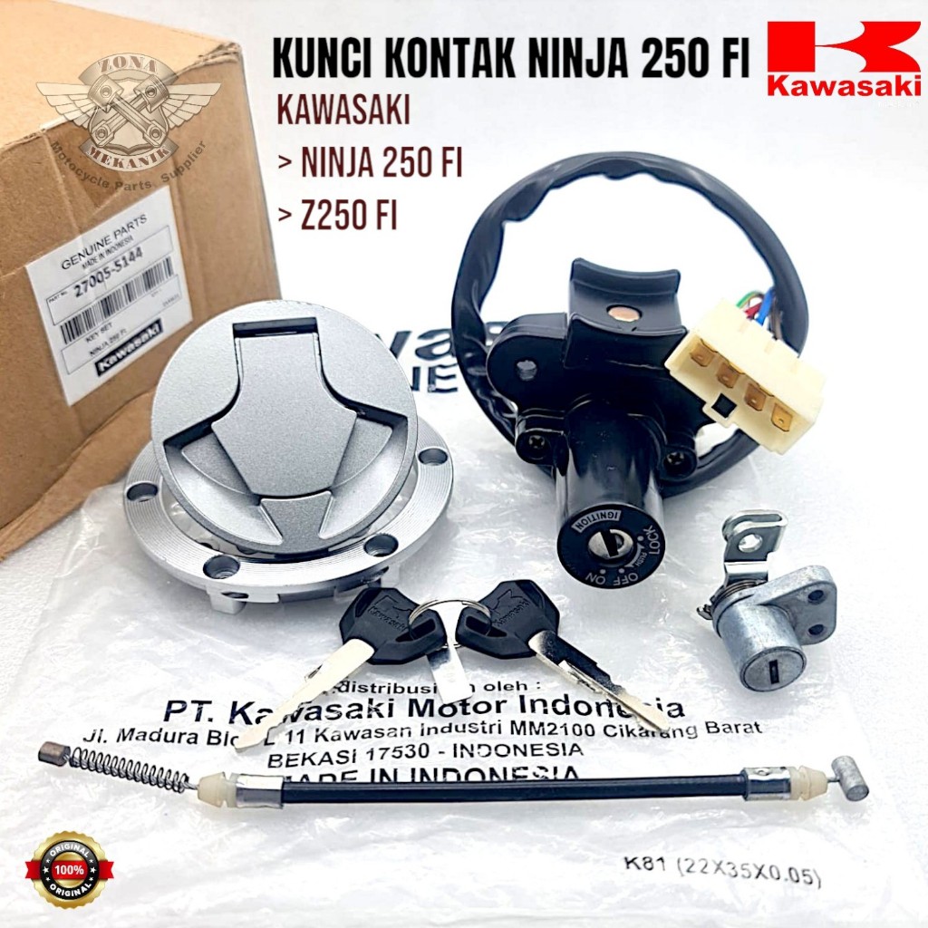 Kunci Kontak Ninja 250 FI Karbu Z250 FI Original Kawasaki Keyset Ninja 250 FI Karbu Z250 FI