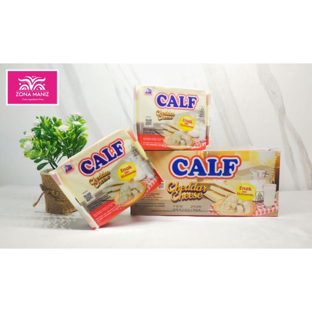 

Keju Calf Cheddar cheese kemasan terjangkau 200 gram