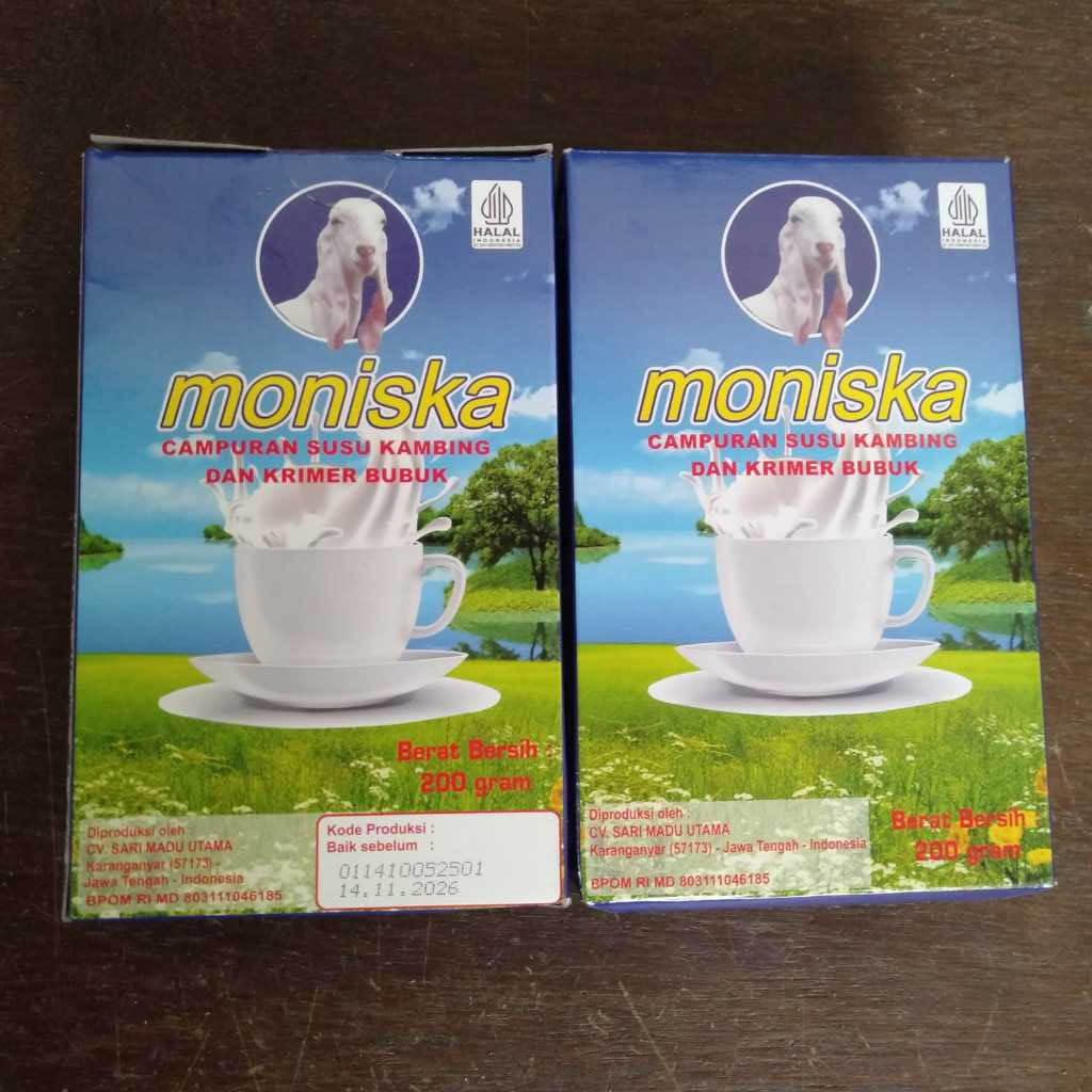 

Susu Kambing MONISKA - Campuran Susu Kambing dan Krimer Bubuk 200gram - Terdaftar BPOM & HALAL