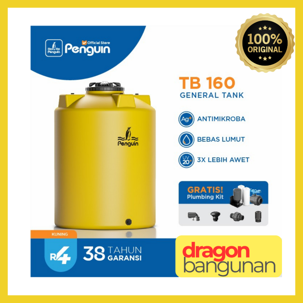 Tangki Air Penguin TB 160 Kuning / Toren Air Penguin 1550 Liter / Tandon Air