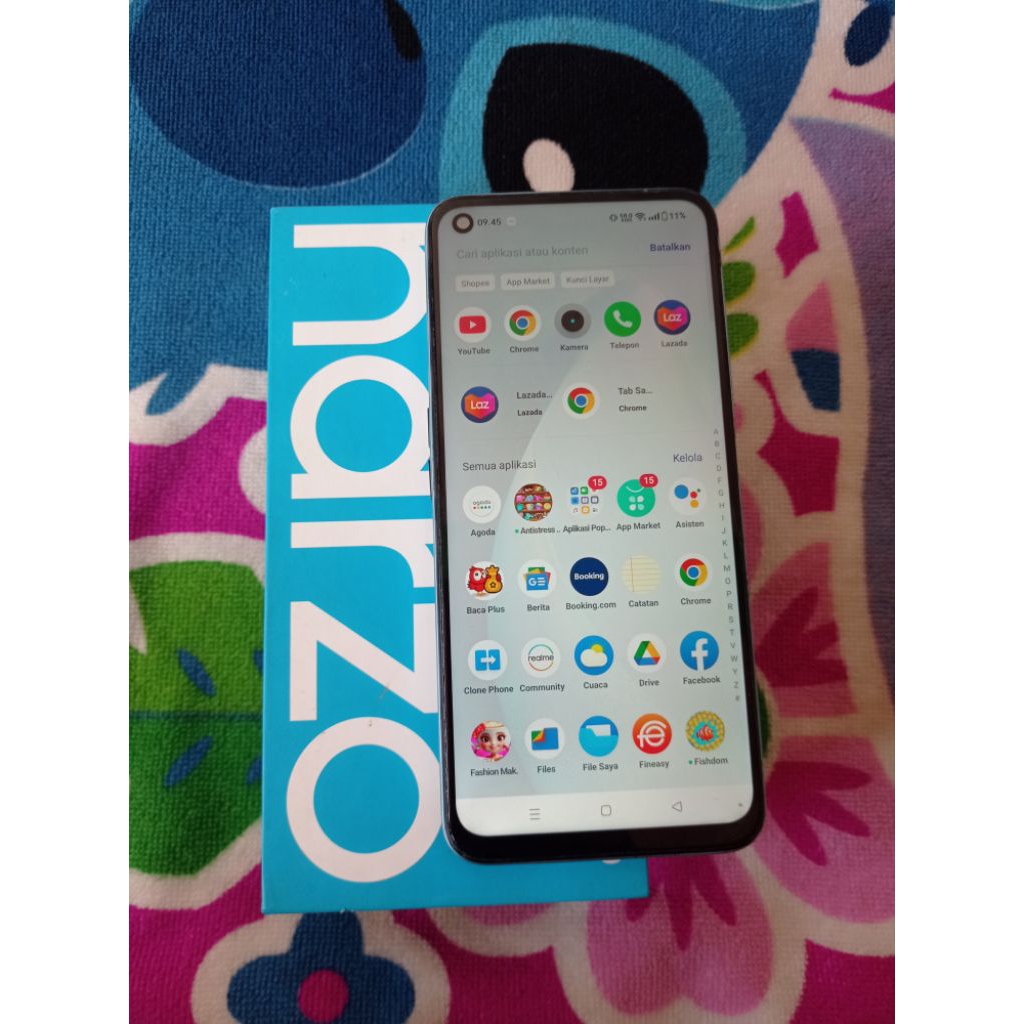 REALME NARZO 50 FULSET, HP CARGER , DUSBOK RAM 4/64 ORI