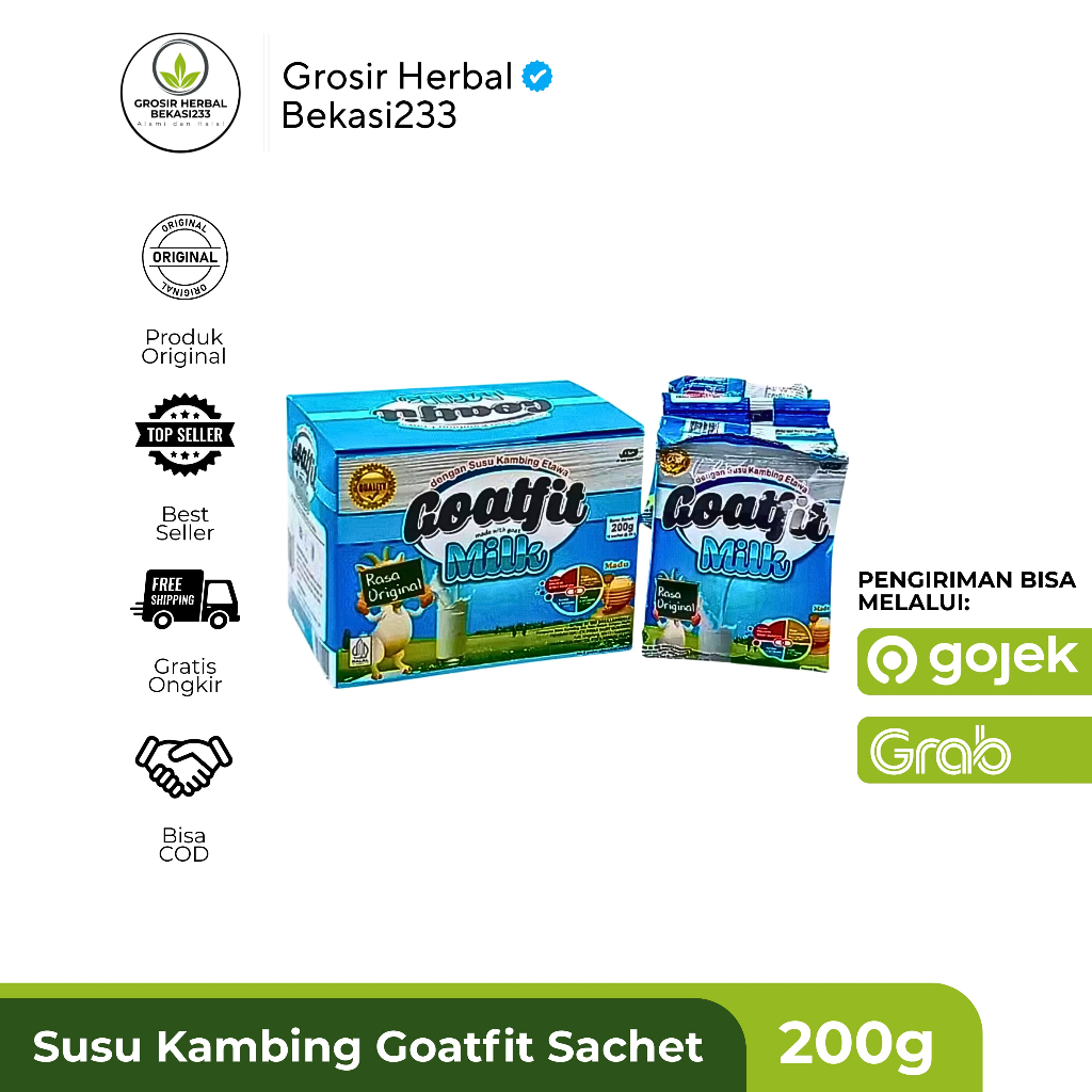 

Goatfit Milk Sachet Isi 10 Sachet Rasa Original | Susu Kambing Etawa Plus Royal Jelly