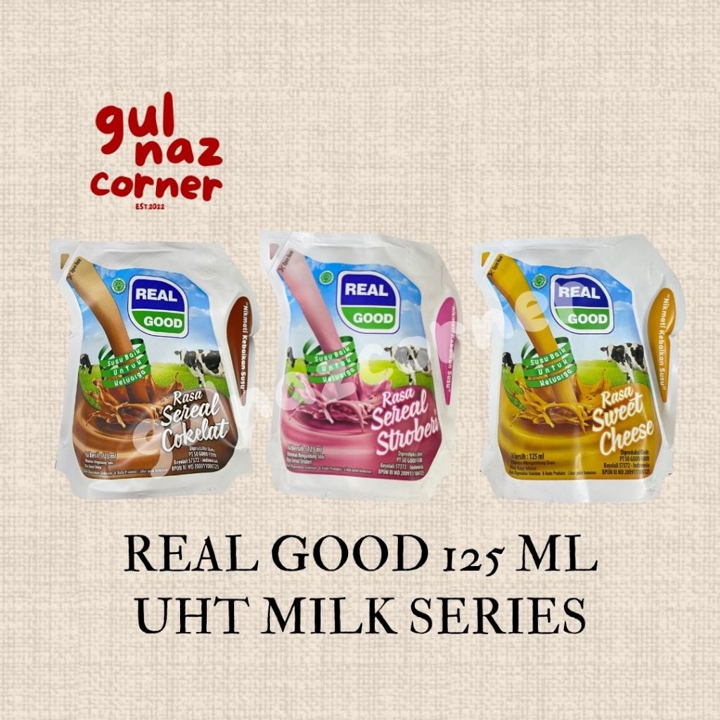 

[ FREE BUBBLE WRAP ] REAL GOOD SUSU UHT 125 ML | COKELAT STROBERI CHEESE