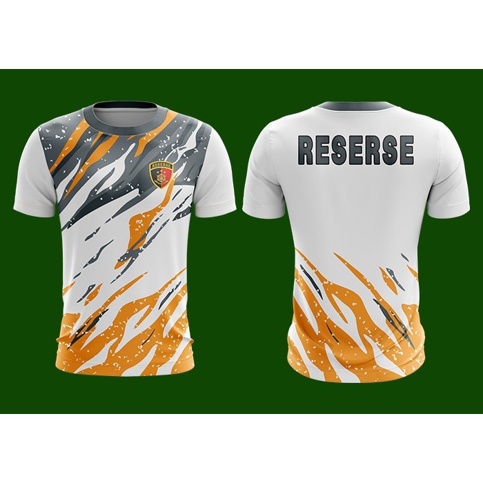 KAOS JERSEY RESERSE PUTIH KUNING FULLPRINT  POLRI POLICE POLISI