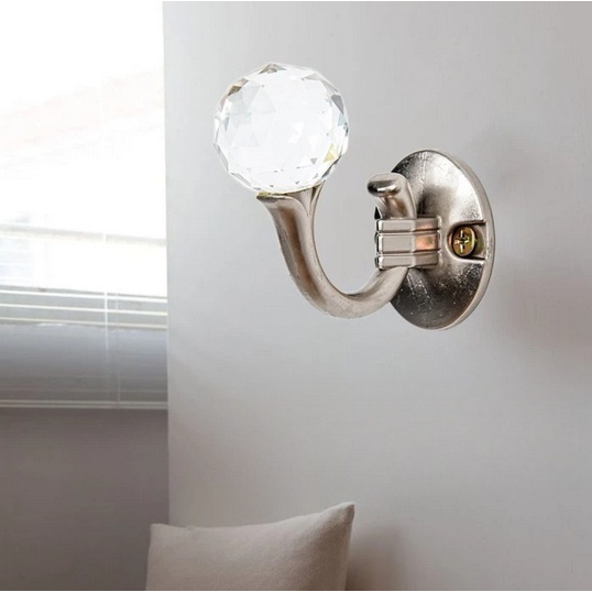 Holder Kristal Bulat Gantungan Pengait Tirai Korden Gorden Pintu Jendela Rumah Estetik