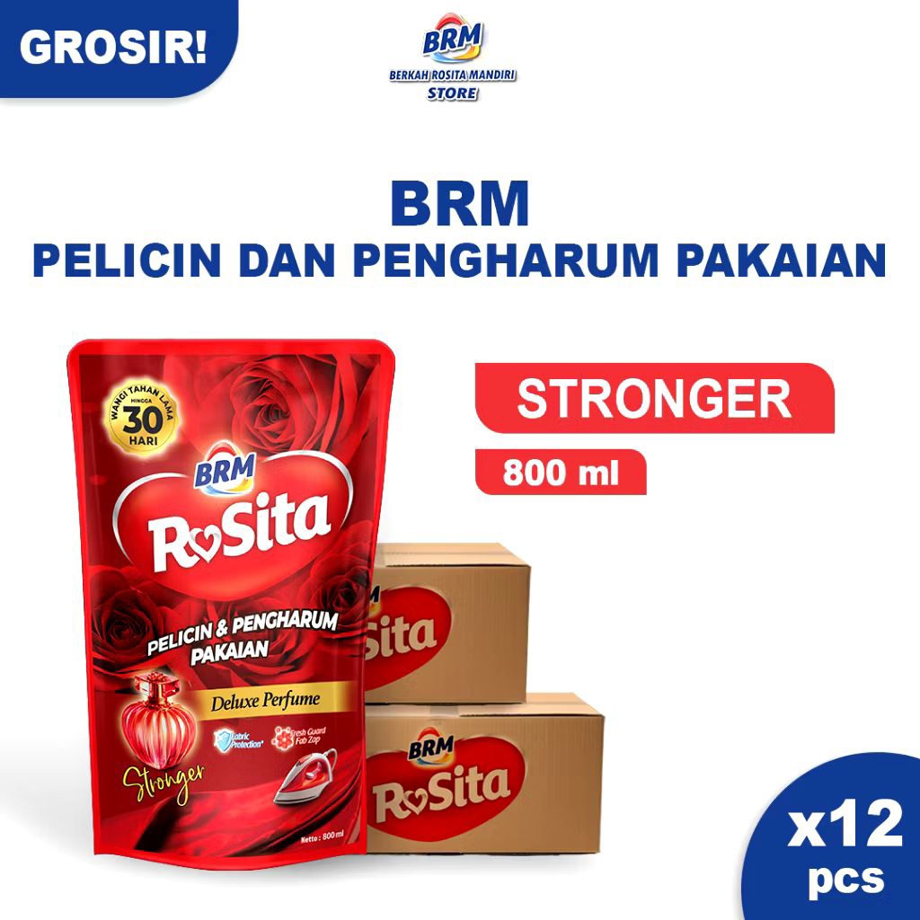 Paket Usaha; Grosir Parfum Laundry Mawar : BRM Medan : Kemasan Refill isi ulang 800 ml Dus Isi 12 Po