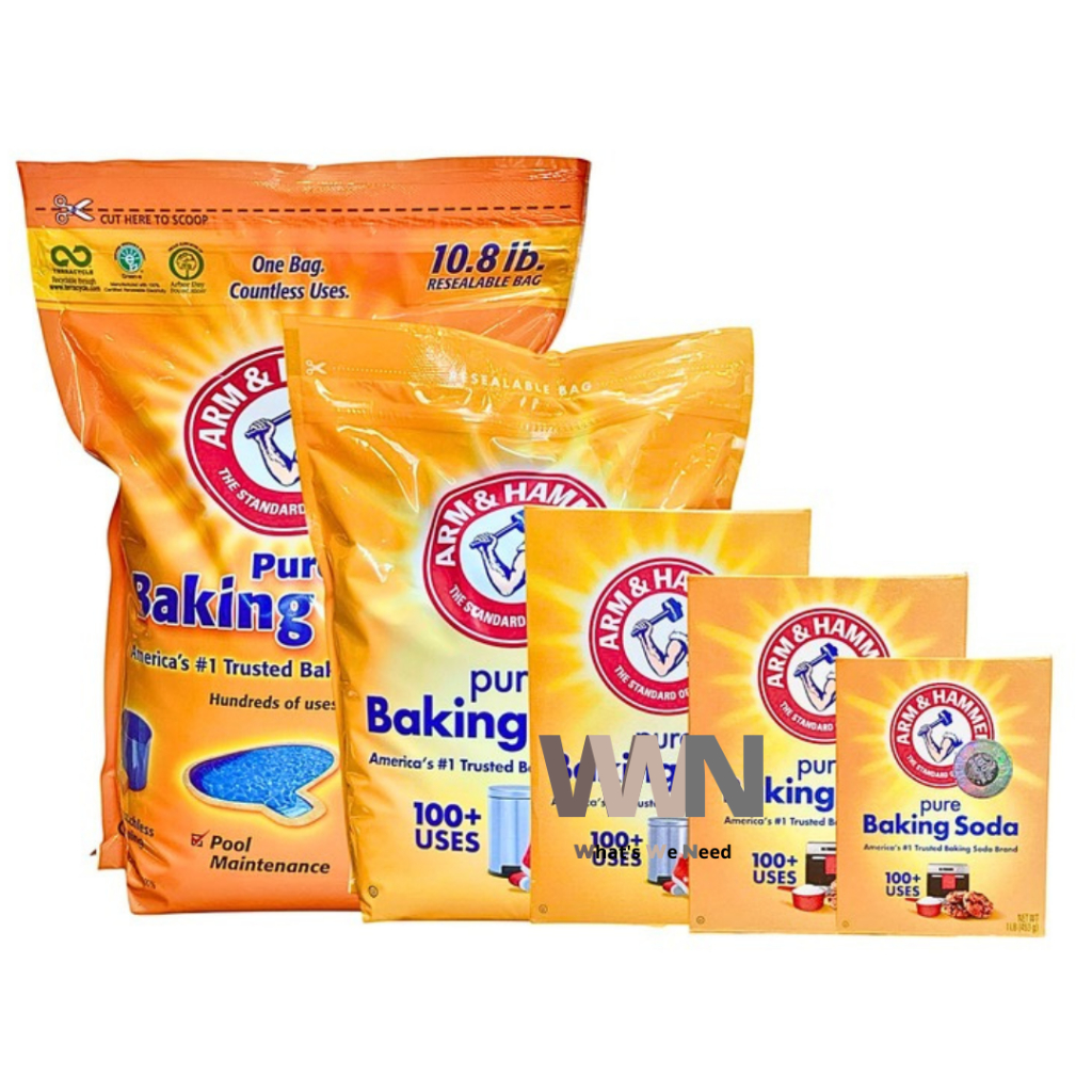 

ARM & HAMMER Arm Hammer Pure Baking Soda / Soda Kue Murni Food Grade Serbaguna Original USA 226gr / 453gr / 907gr / 2.26kg / 4.89kg