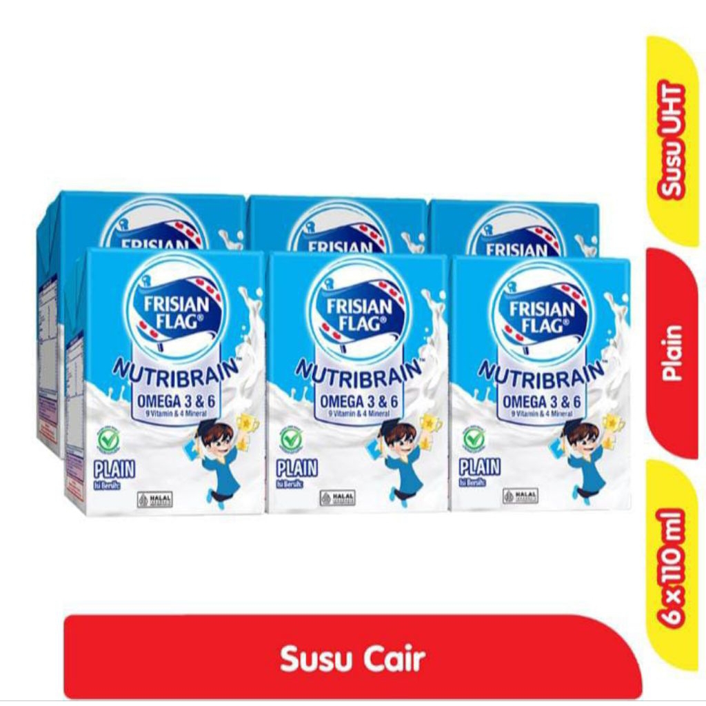 

[6 PCS] Susu UHT Frisian Flag 110ml Rasa Plain