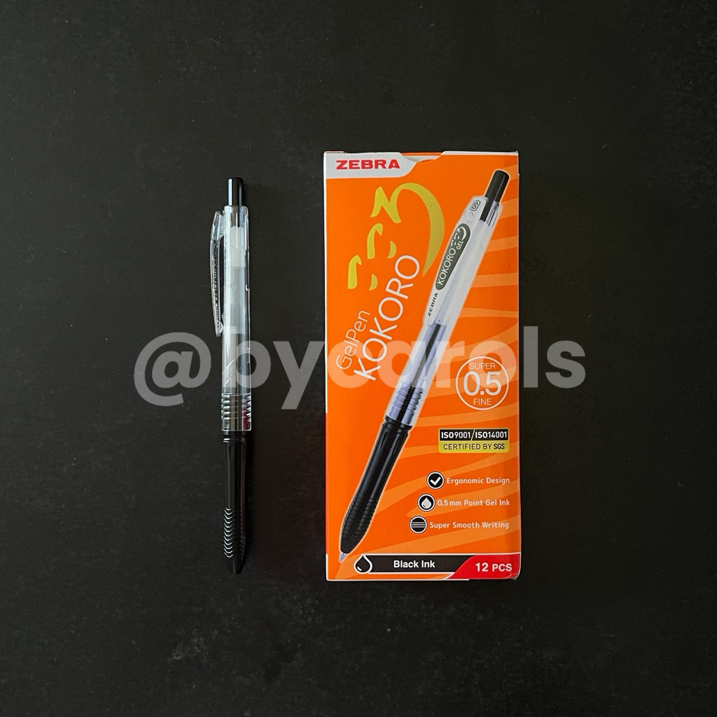 

ZEBRA KOKORO GEL PEN BLACK PENA GEL HITAM 0.5