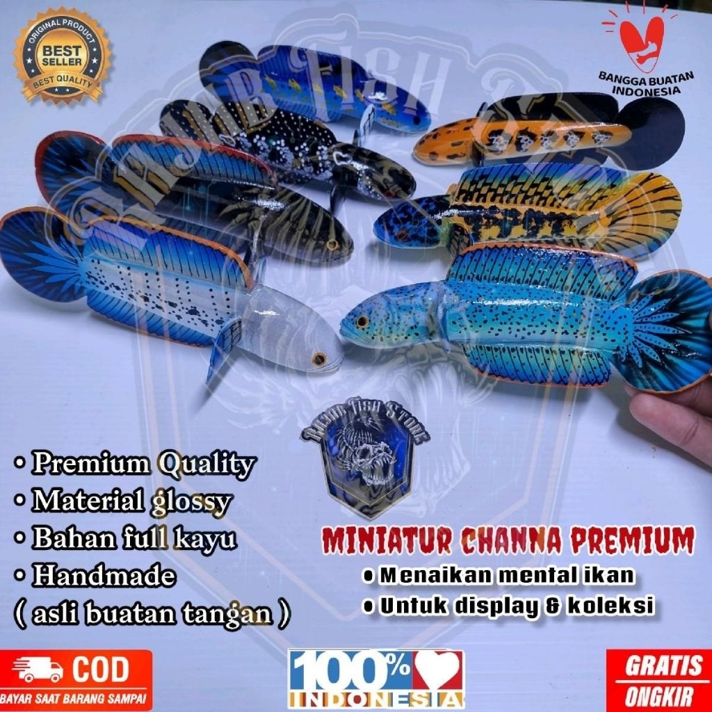 Patung Channa bahan kayu premium / Miniatur Channa full kayu barca, auranti, limbata, sterwati, red 