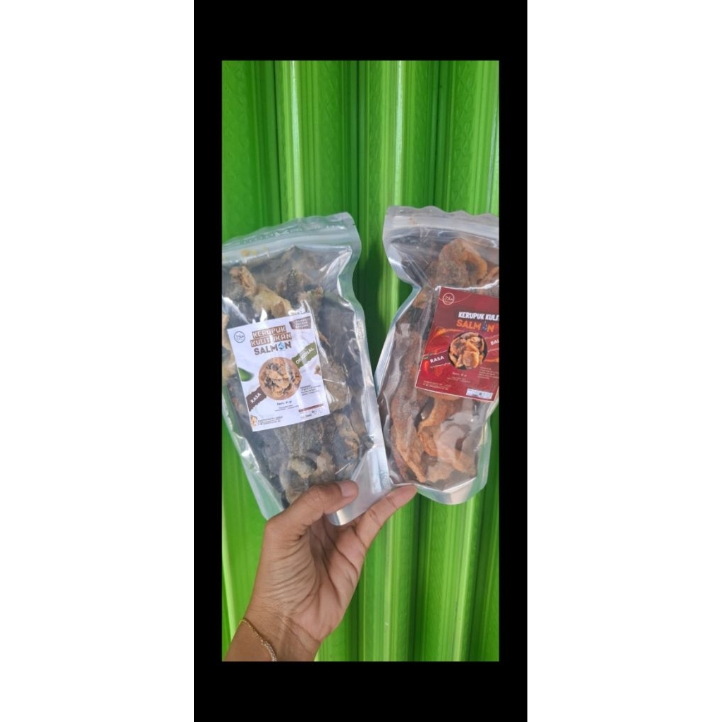

kripik kulit salmon lezat bergizi