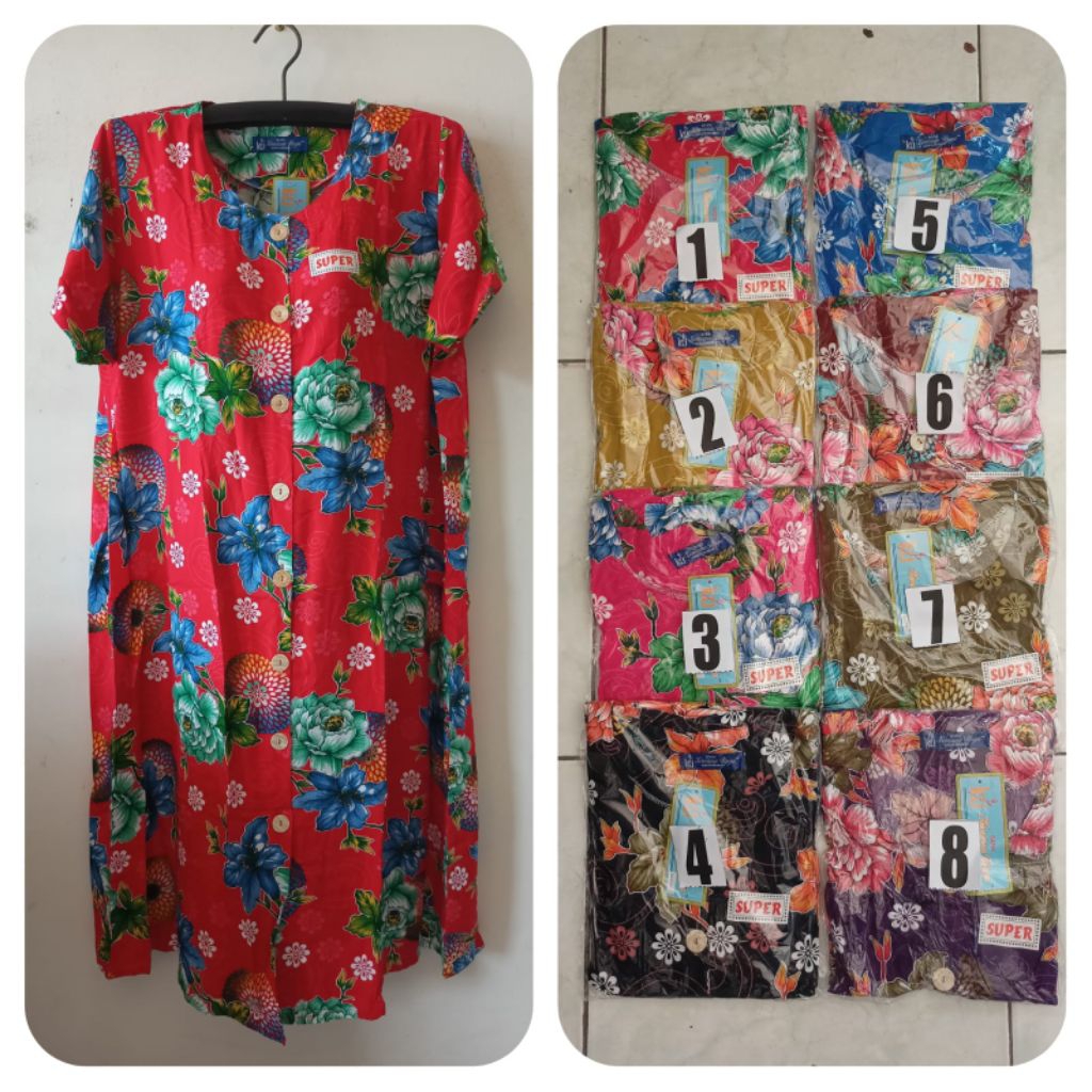 Daster Kencana Ungu Model Kancing Full kancing LD 120 cm Kencana Ungu Ori