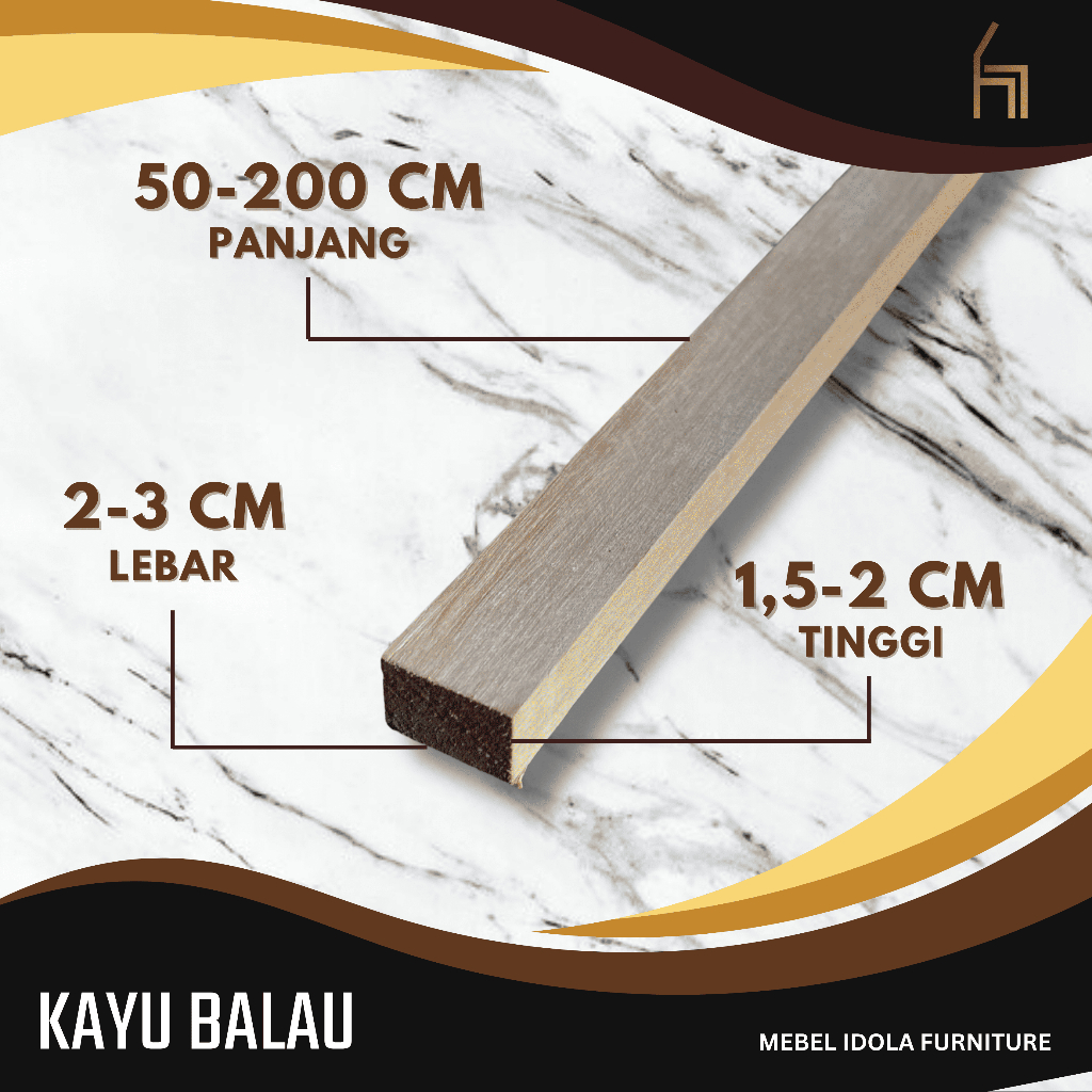 Bilah Kayu / Reng Kayu Balau Asli