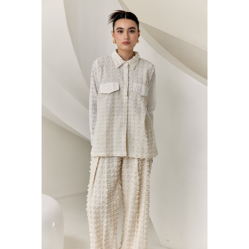 MINEWEAR - ELLE SHIRT - ATASAN KEMEJA WANITA TENUN BULU