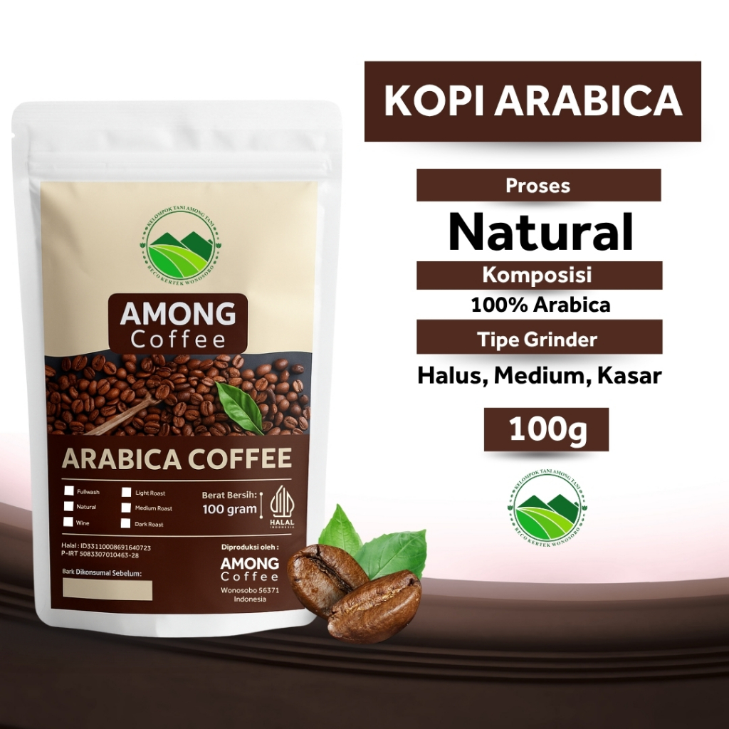 

Kopi Among Tani Arabica Proses Natural Asli Wonosobo Kualitas Premium