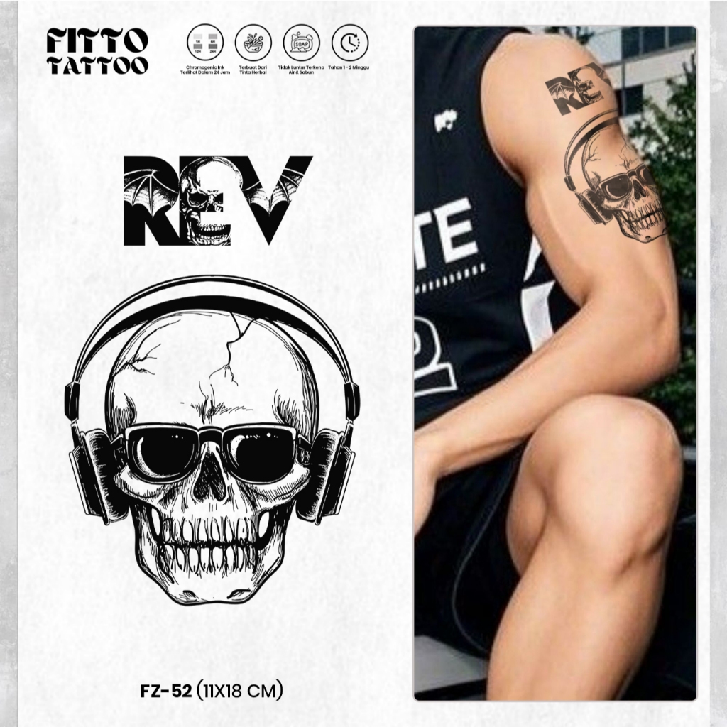 Stiker Tato Temporer Fruit Ink Premium Tatto Ular Anime Dayak Band Semi Permanen Tato Tahan Lama