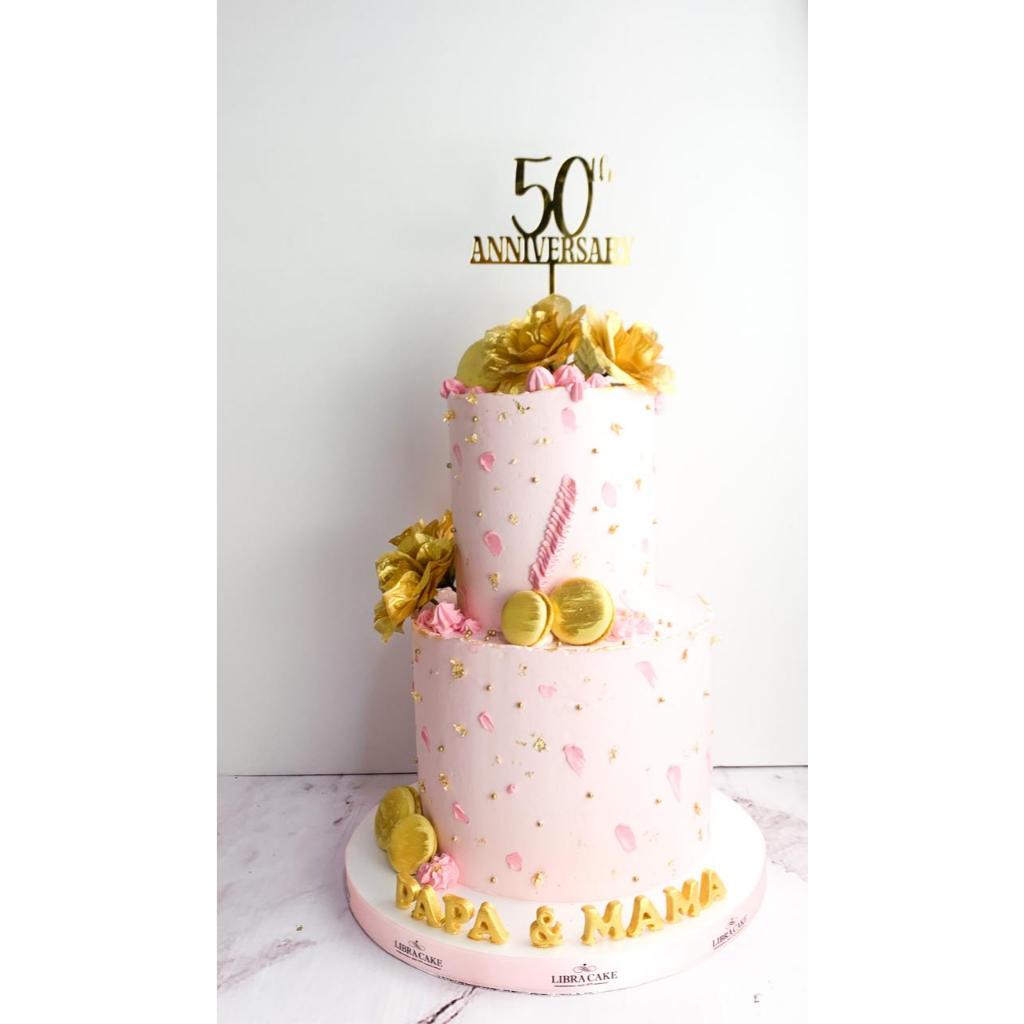 

Kue Ulang Tahun/Birthday Cake/Kue Ultah tema Flower Cake Gold/Kue 2 tingkat Pink/Kue Birthday jakarta
