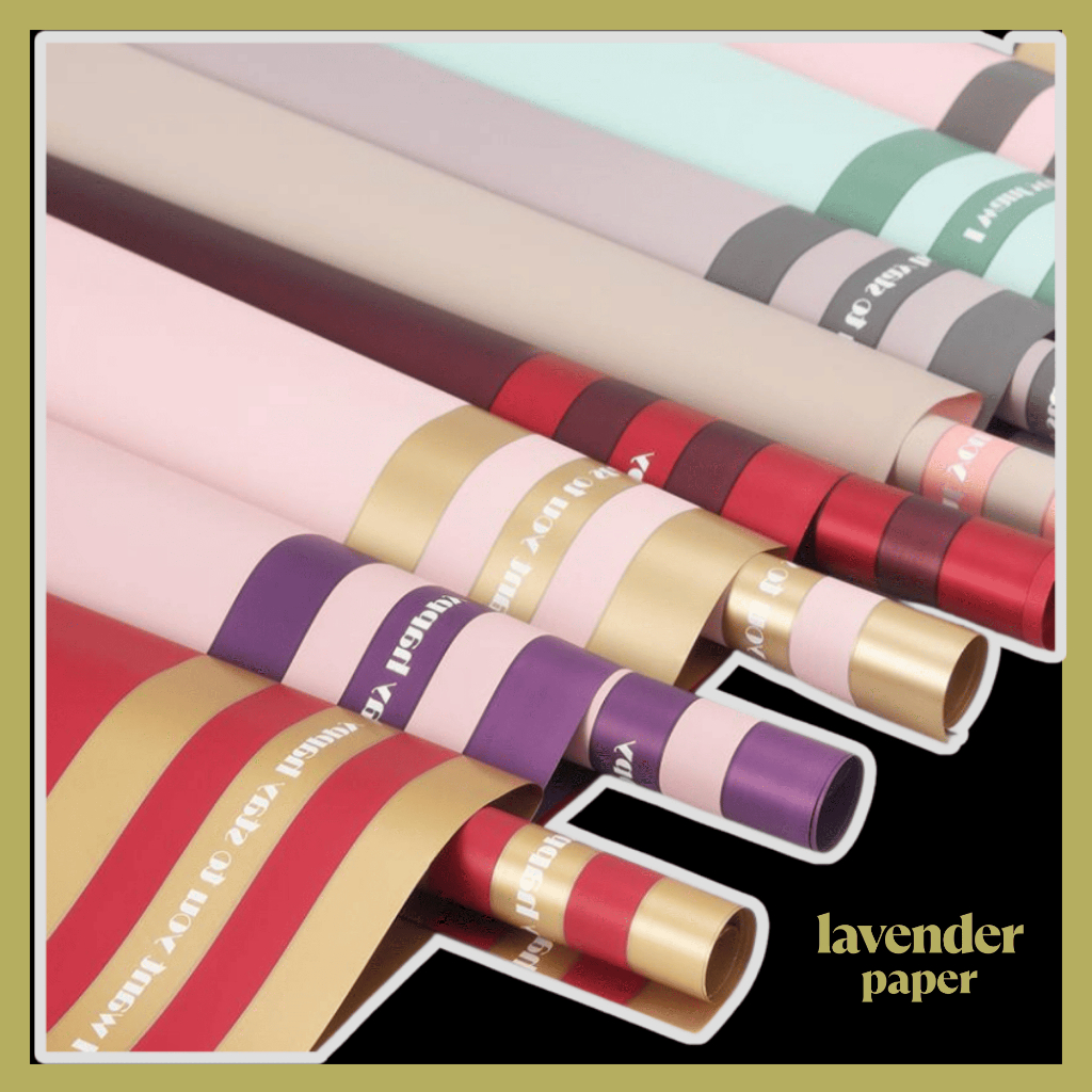 

Flower Wrapping Kertas Buket Gold Line Double Frame Cellophane Hand Bouquet KB086