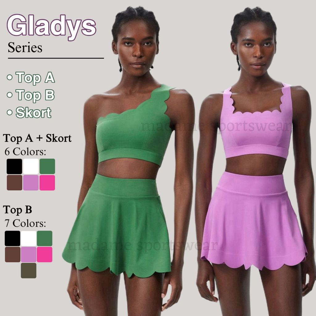 MSW – Gladys Padel Series – Sports Bra dan Skort Lycra Tennis Outfit Olahraga Wanita