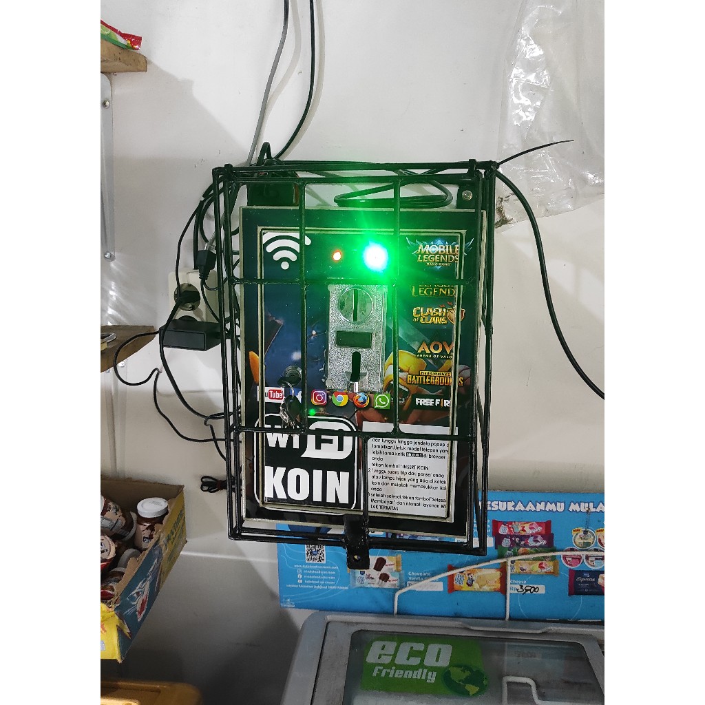 WIFI KOIN Box dan kerangkeng tanpa akses point