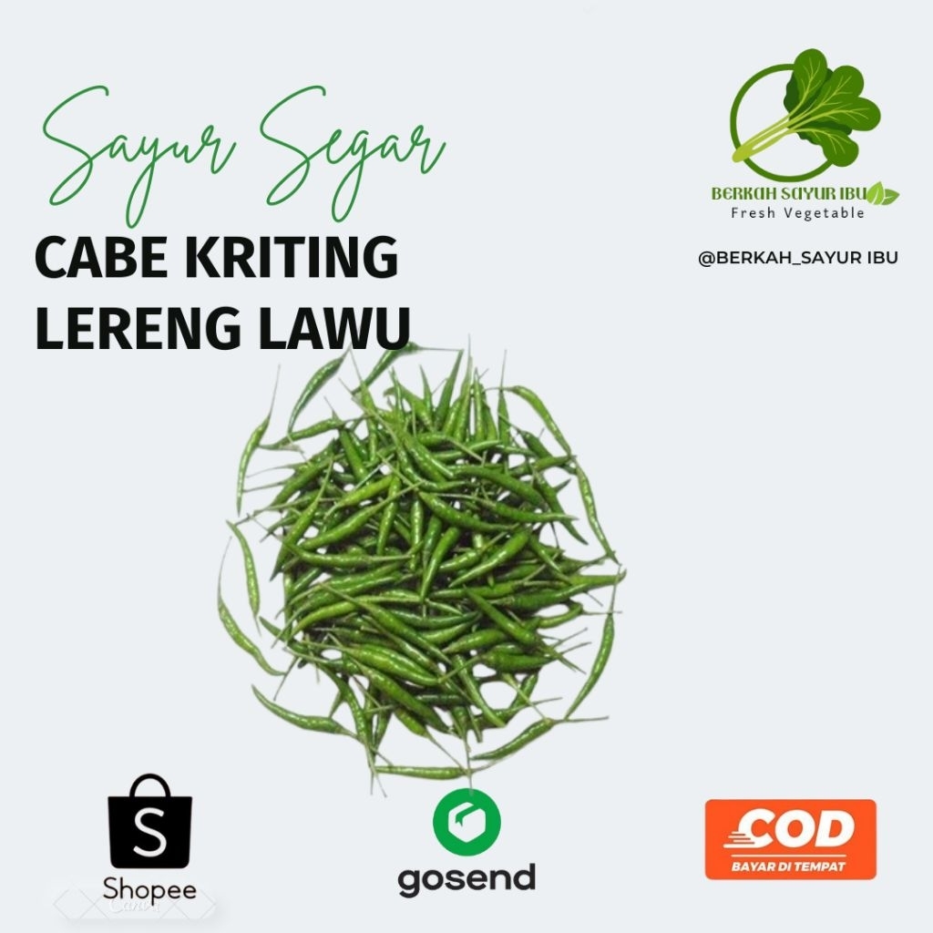 

BERKAH_SAYURIBU-Cabe Kriting Hijau Fresh