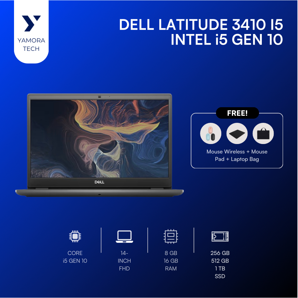 Dell Latitude 3410 Core i5 Gen 10 Laptop Powerfull Laptop Kuliah Laptop Sekolah