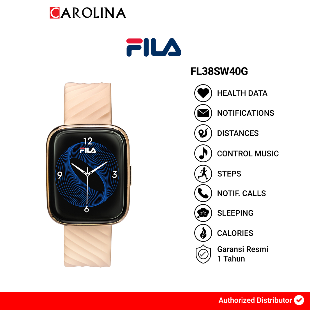 Jam Tangan Unisex Fila Smart Watch FL38SW40G Full Screen Touch Display Silicone Strap