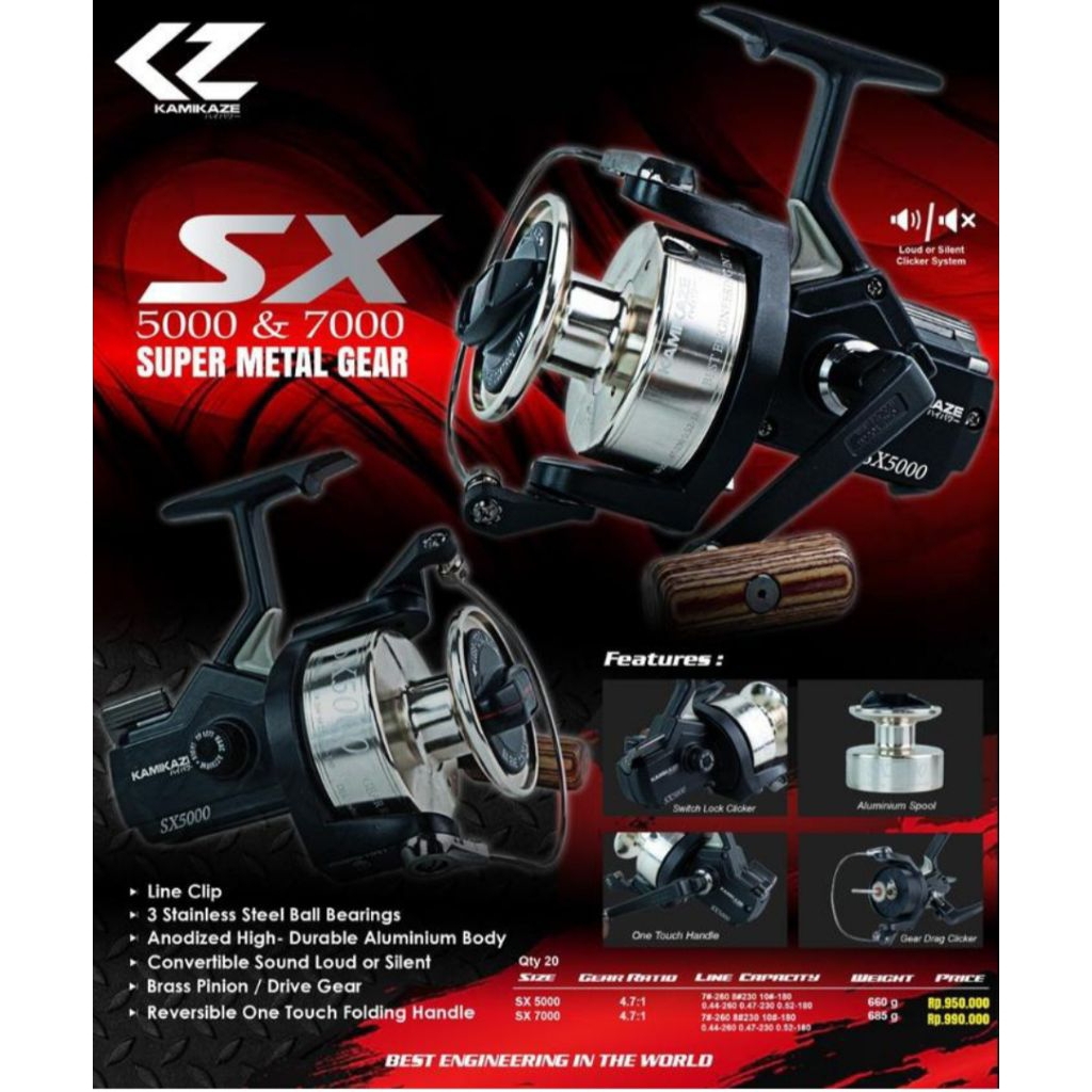 REEL KAMIKAZE SX5000 & SX7000