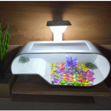 Aquarium Mini Kura - Kura PVC Lengkap Hiasan Dan Lampu LED 3 Watt