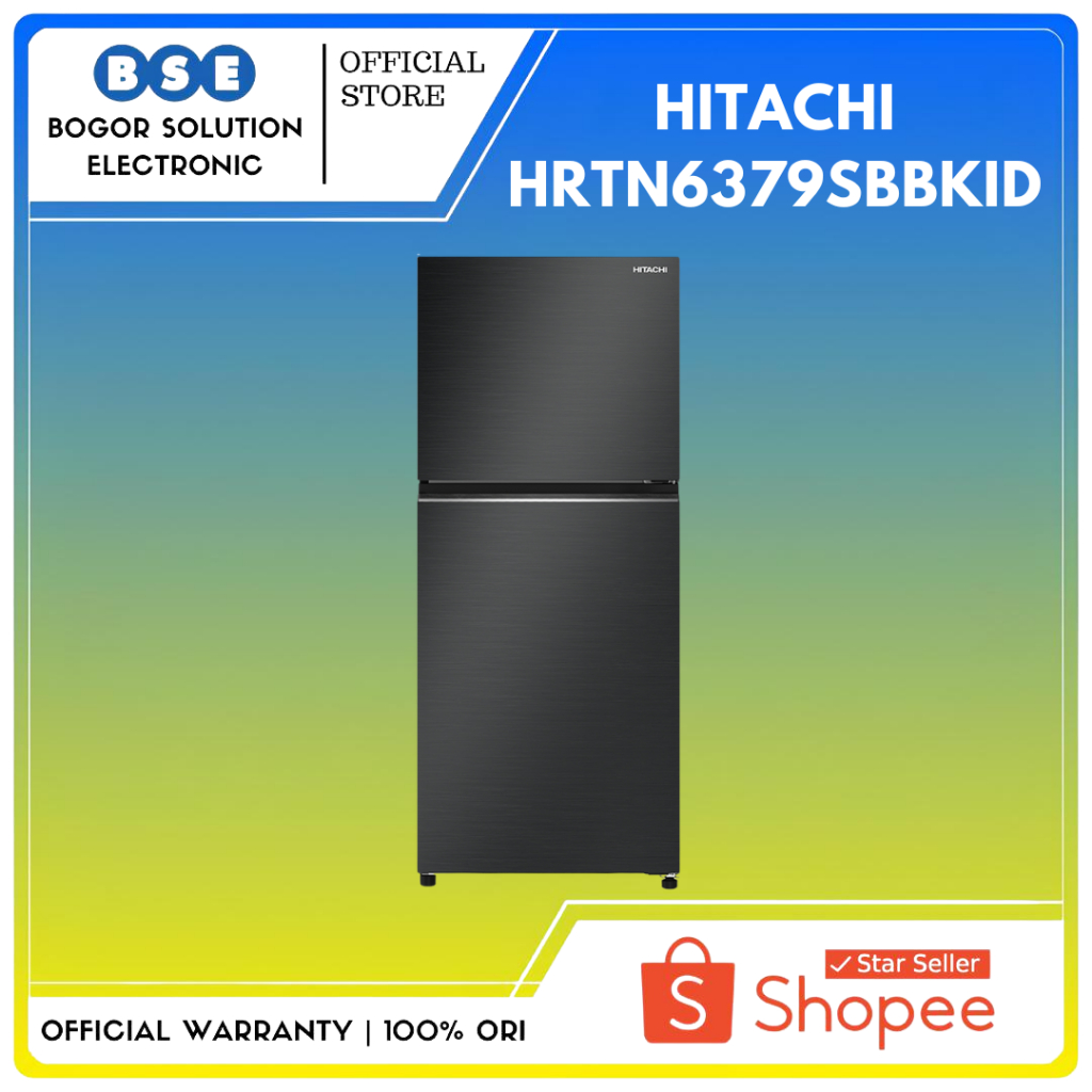 Kulkas Hitachi 2 Pintu HRTN6379SBBKID 344 Liter Kulkas Inverter Hitachi ORIGINAL