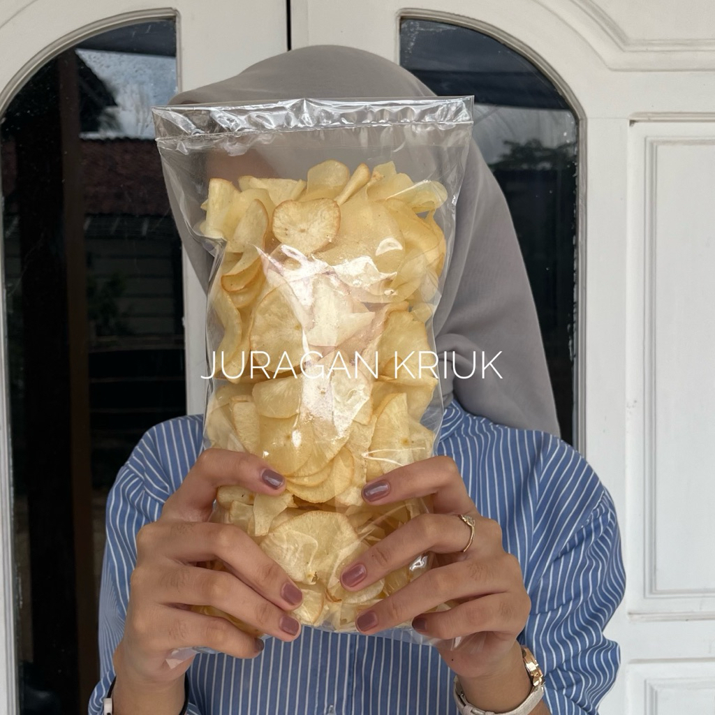 

Keripik singkong kriwil rasa original asin gurih