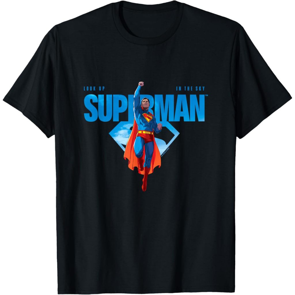 Amber's Baju Kaos Anak dan Dewasa 24s  Superman (2025) Look Up In The Sky Superman Logo T-Shirt